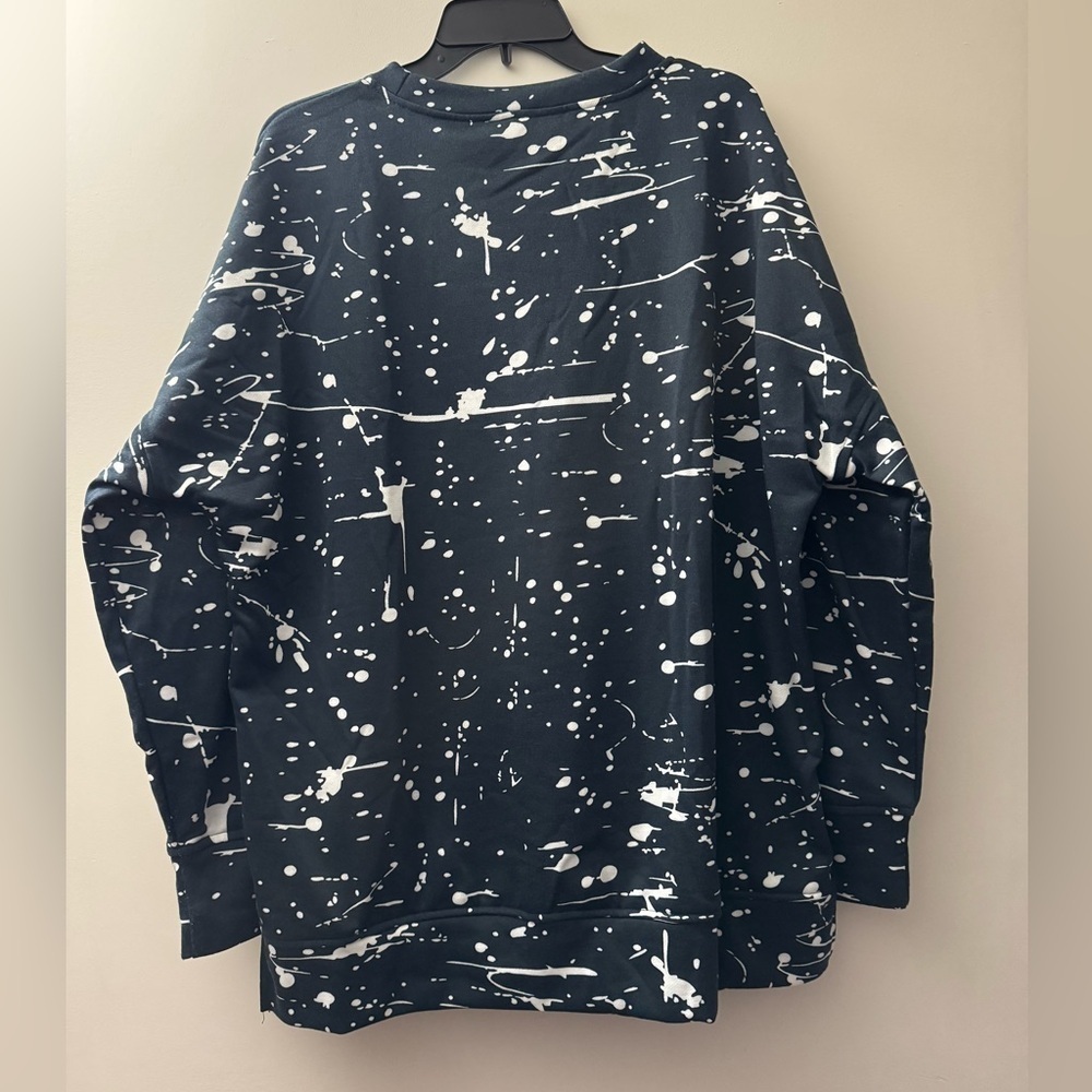 Navy and White Splatter Sweatshirt - Picture 3 of 3
